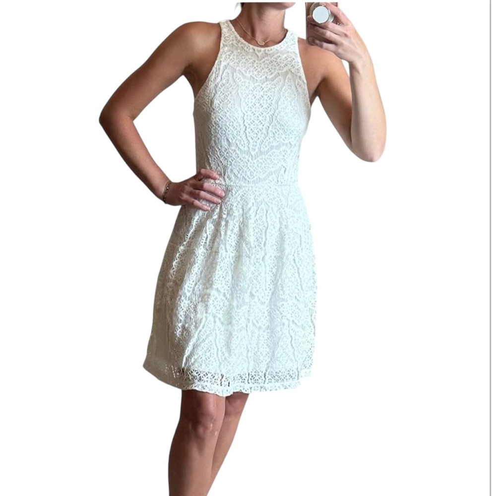 Mossimo Supply Co. Cream Sleeveless Lace Dress
